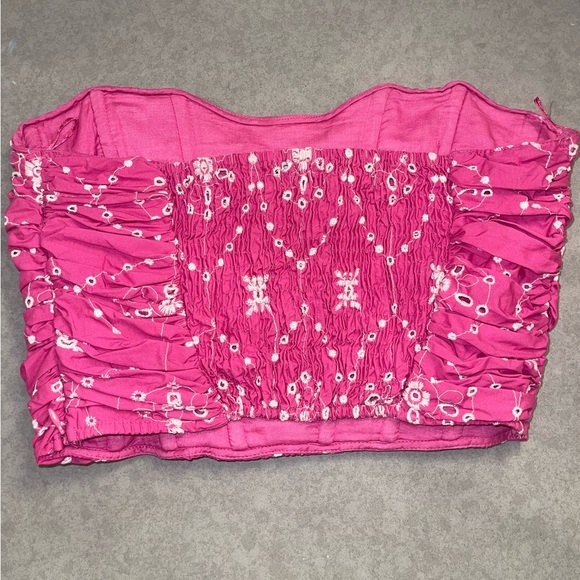Zara Pink Embroidered Corset Bustier - Picture 4 of 4
